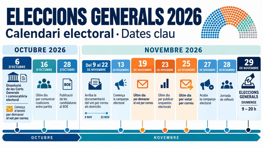 Calendari de les eleccions generals del 29 de novembre de 2026